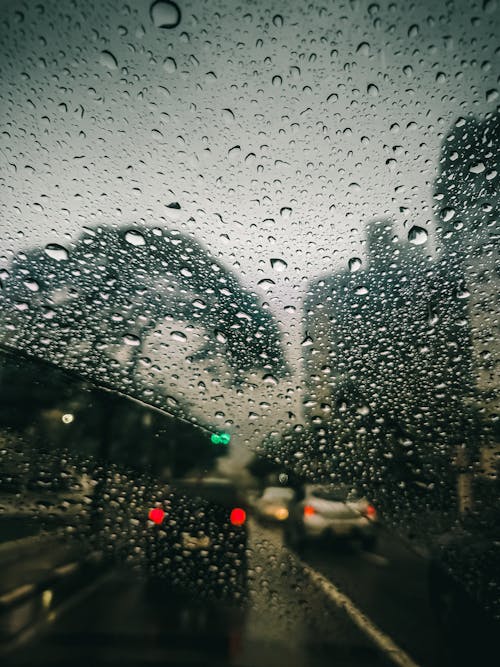 Close-Up Shot of Water Droplets on the Glass Window