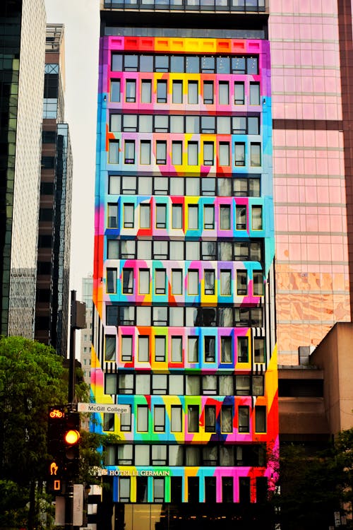 A Colorful High-Rise Building