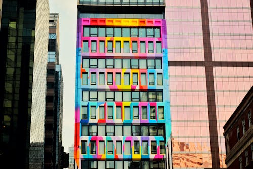 A Colorful High-Rise Building