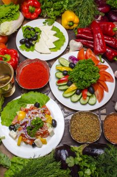 A colorful vegetable salad with fresh ingredients, perfect for healthy eating.