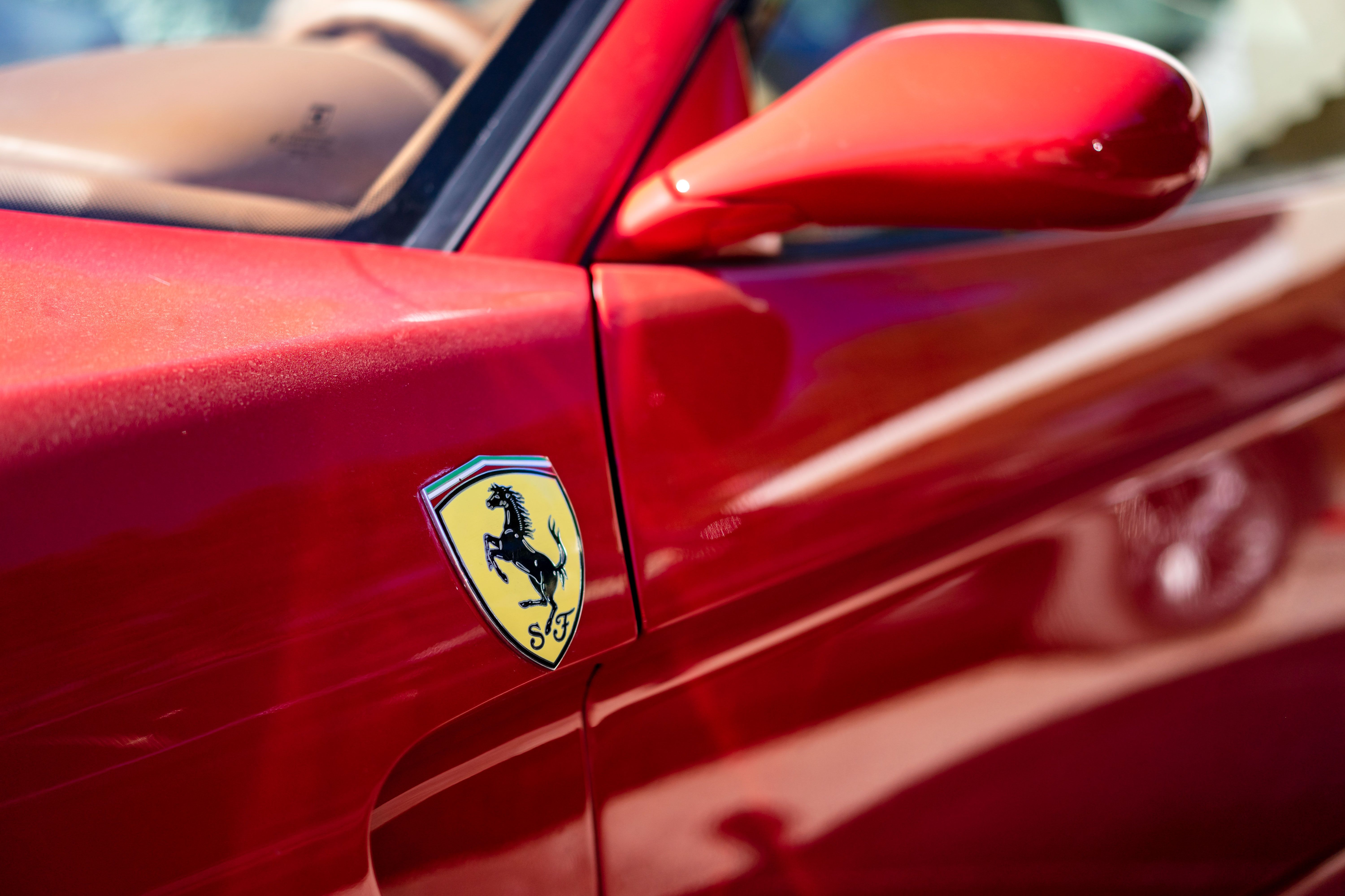 Red Car with Ferrari Logo