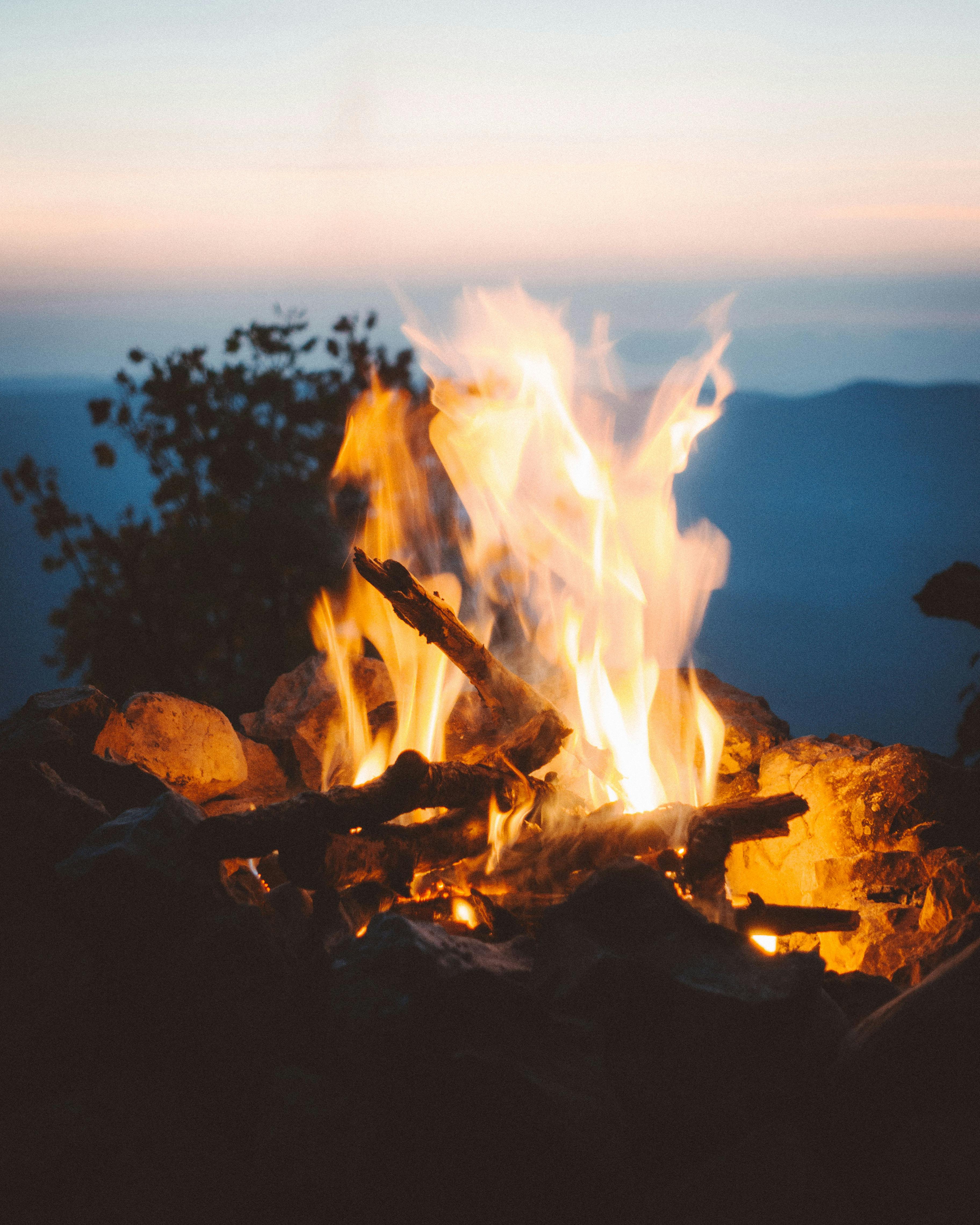 Camping Fire During Nighttime · Free Stock Photo