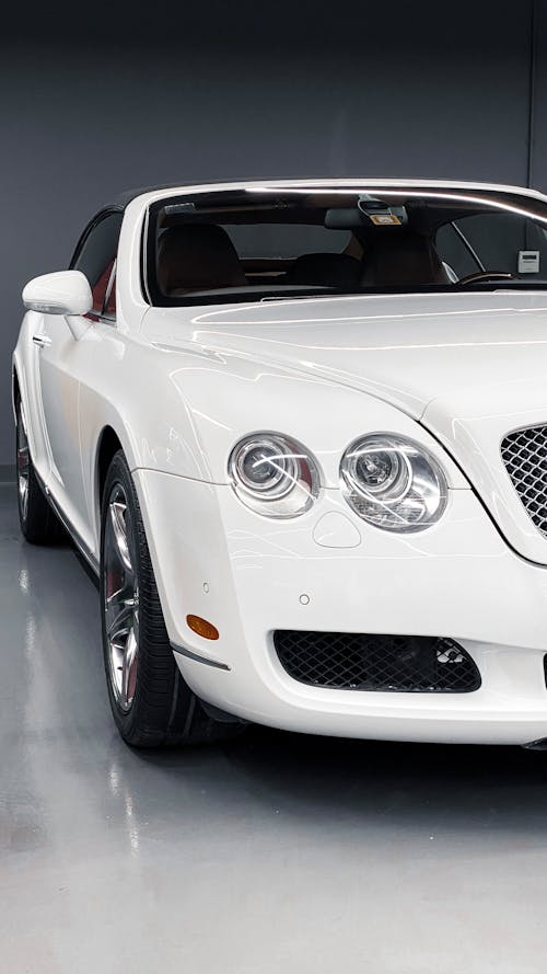 A White Sports Car Parked in the Garage