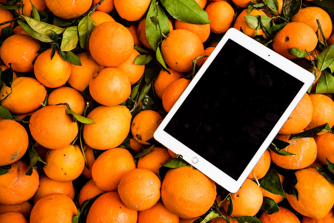 Photo of Ipad on Orange Fruits
