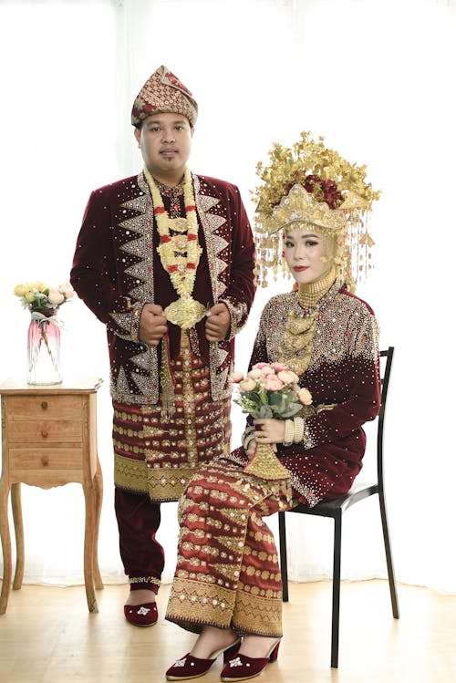 Woman and Man in Traditional Clothing