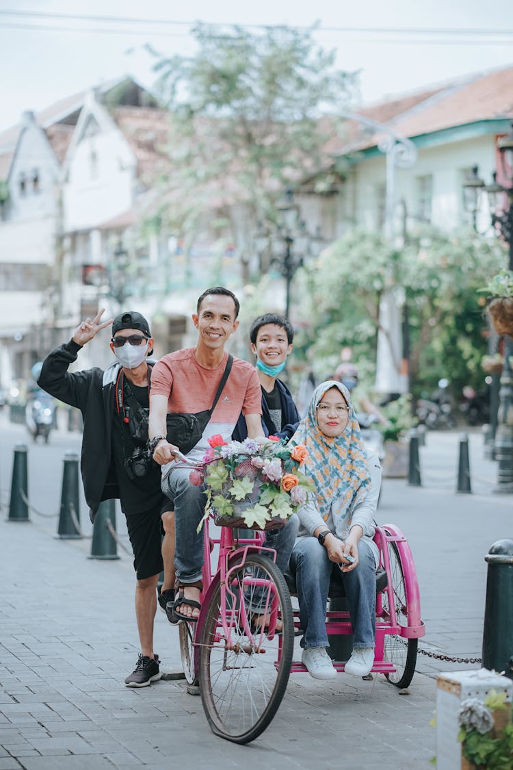 Family With Bicycle