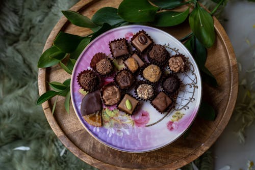 Free Close-Up Shot of Chocolates on a Plate Stock Photo