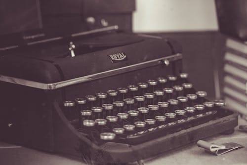 Close-Up Shot of a Black Typewriter 