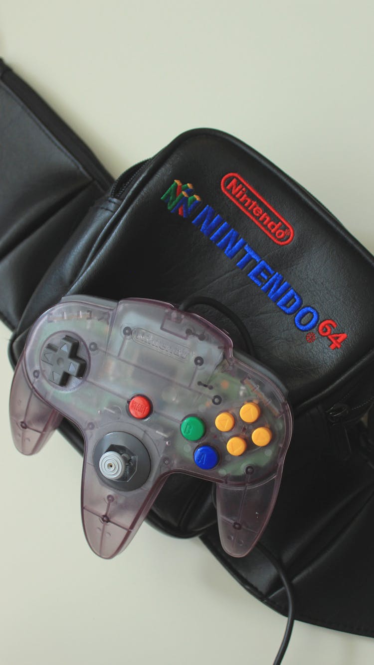 Nintendo Game Controller With Black Leather Case