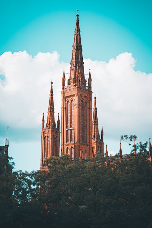 Evangelical Market Church Wiesbaden Building Under Blue Sky