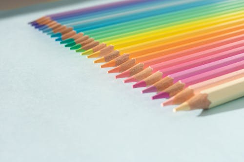 Free Red Yellow and Green Color Pencils Stock Photo