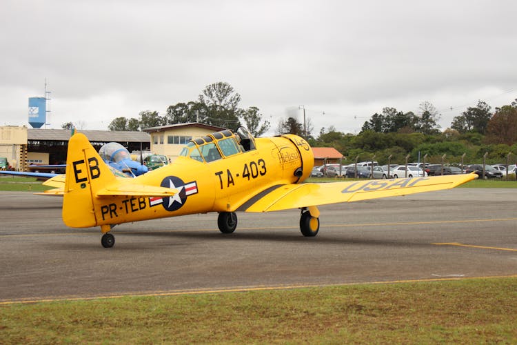 A Vintage Jet Plane In The Runway