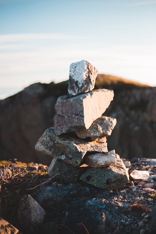 Close-up of a Stack of Rocks