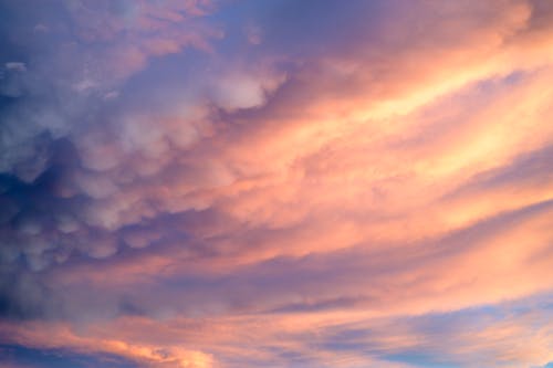 Blue and Orange Cloudy Sky