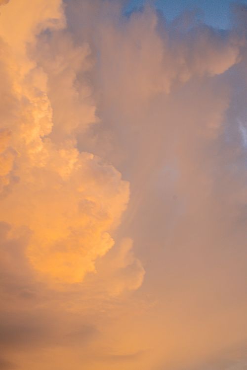 Free A serene view of golden clouds at twilight, capturing the essence of a tranquil sky. Stock Photo