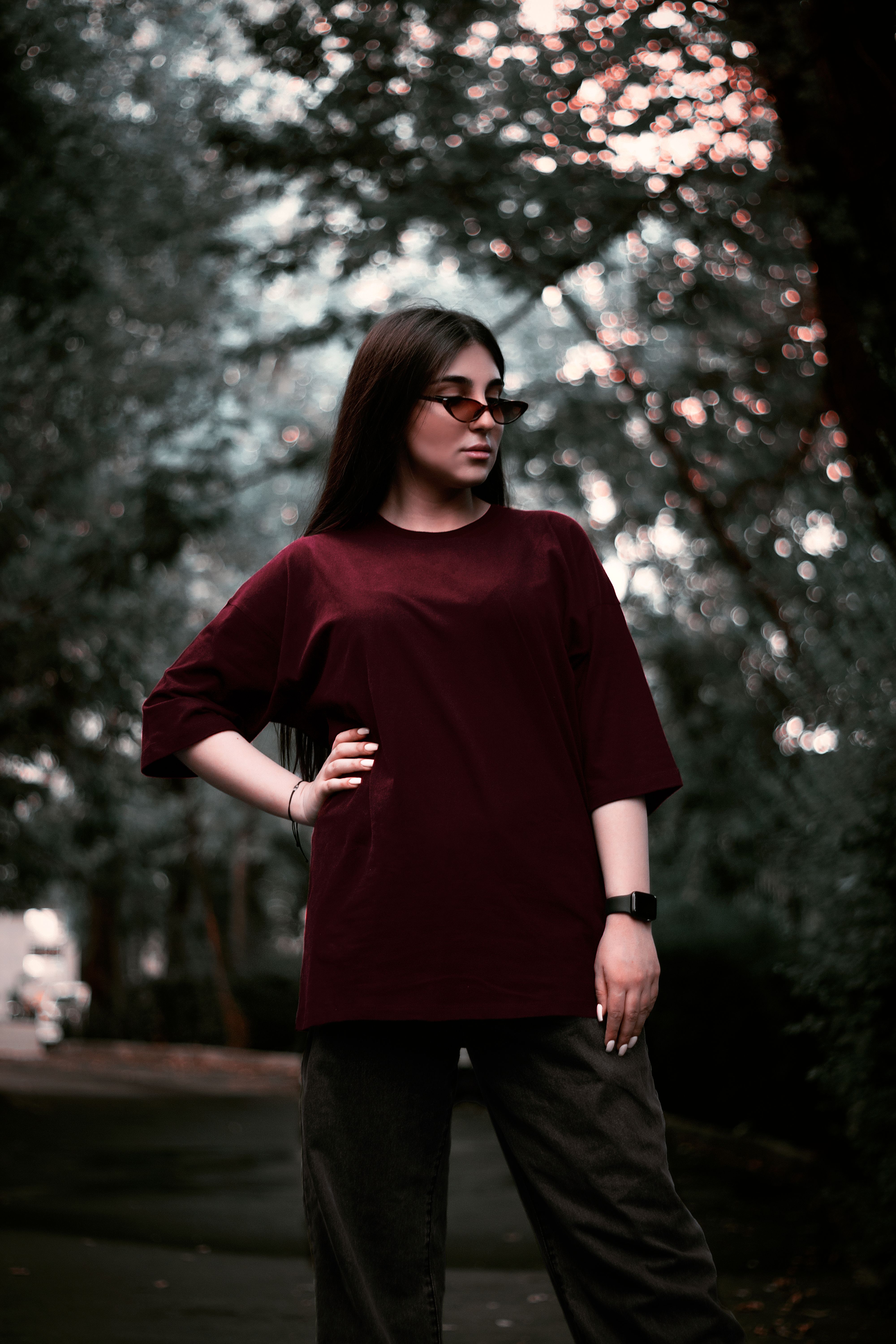 Woman in Black Jacket Standing on Road · Free Stock Photo