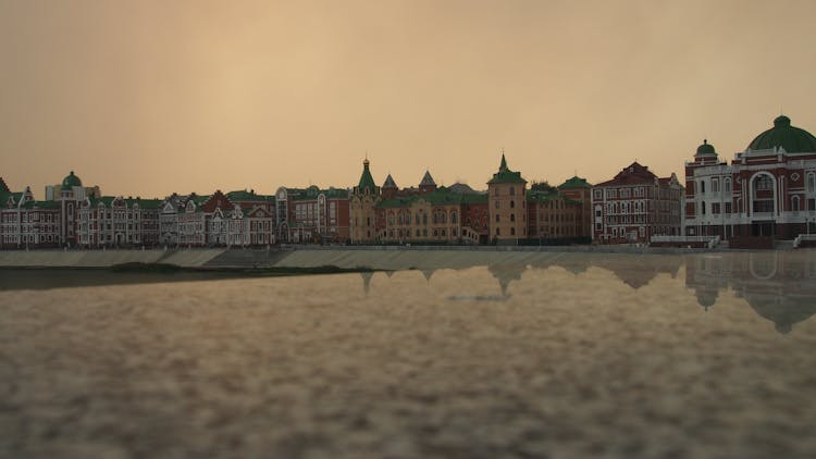 Buildings Along The Promenade Beside The Malaya Kokshaga River, Yoshkar-Ola, Russia