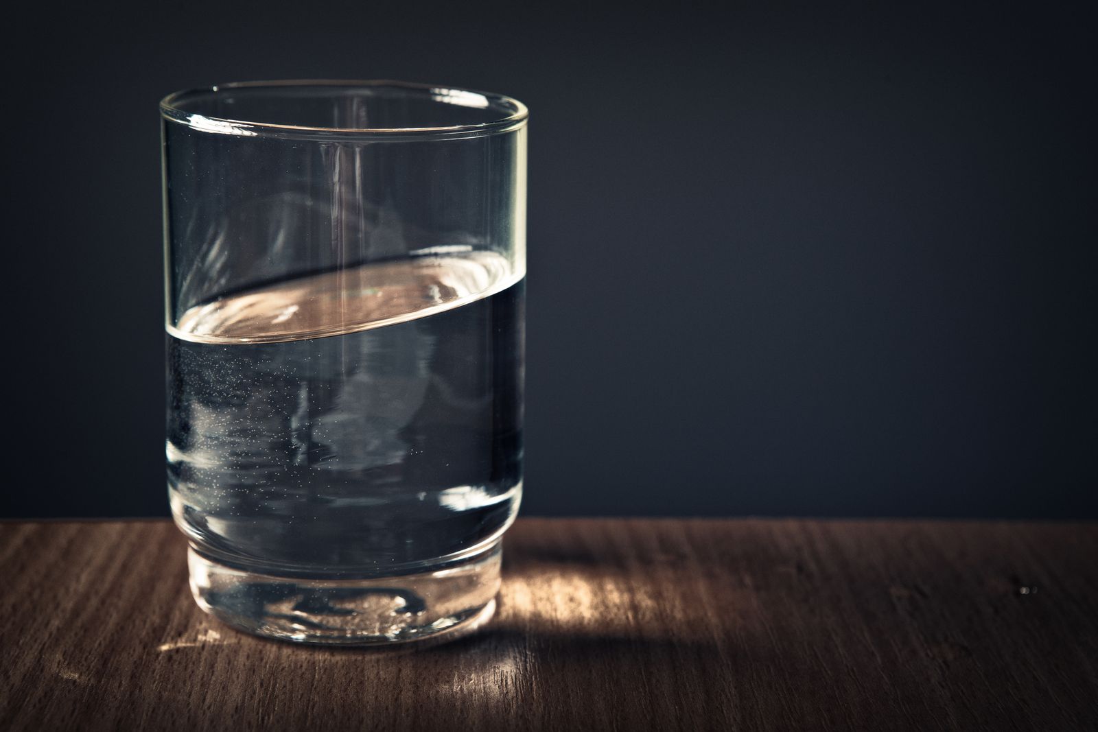 Water bottle on a meeting table