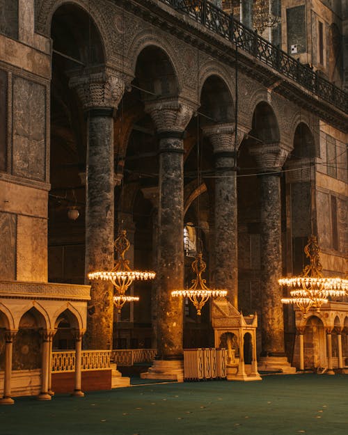 Interior Pillars and Columns of Hagia Sophia Mosque