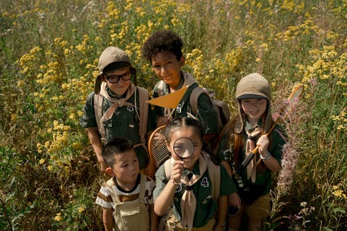 A Group of Kids Scouting