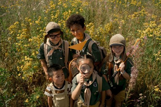 A Group of Kids Scouting