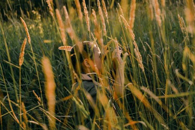 A Girl Using Binoculars