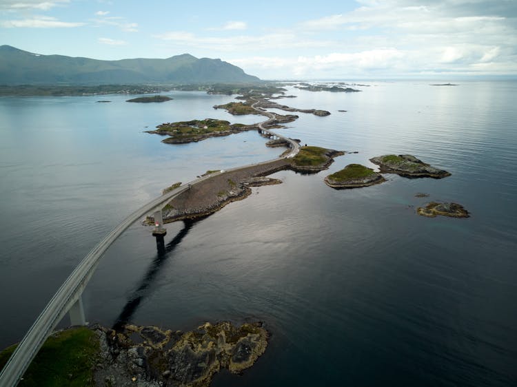 Aerial View Of Bridge Connecting Small Islands