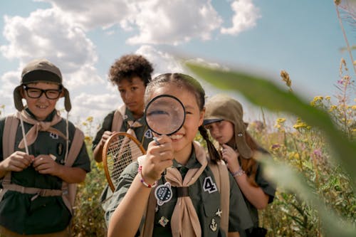 A Girl Holding Magnifying Glass