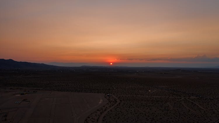 Sky At Sunset Over A Desert