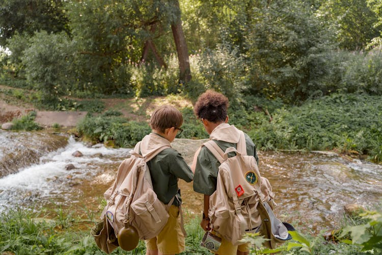 Scouts Standing By River