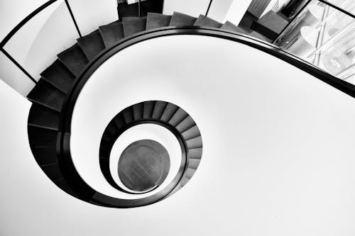 Free Aerial Photo of Black Spiral Staircase Stock Photo