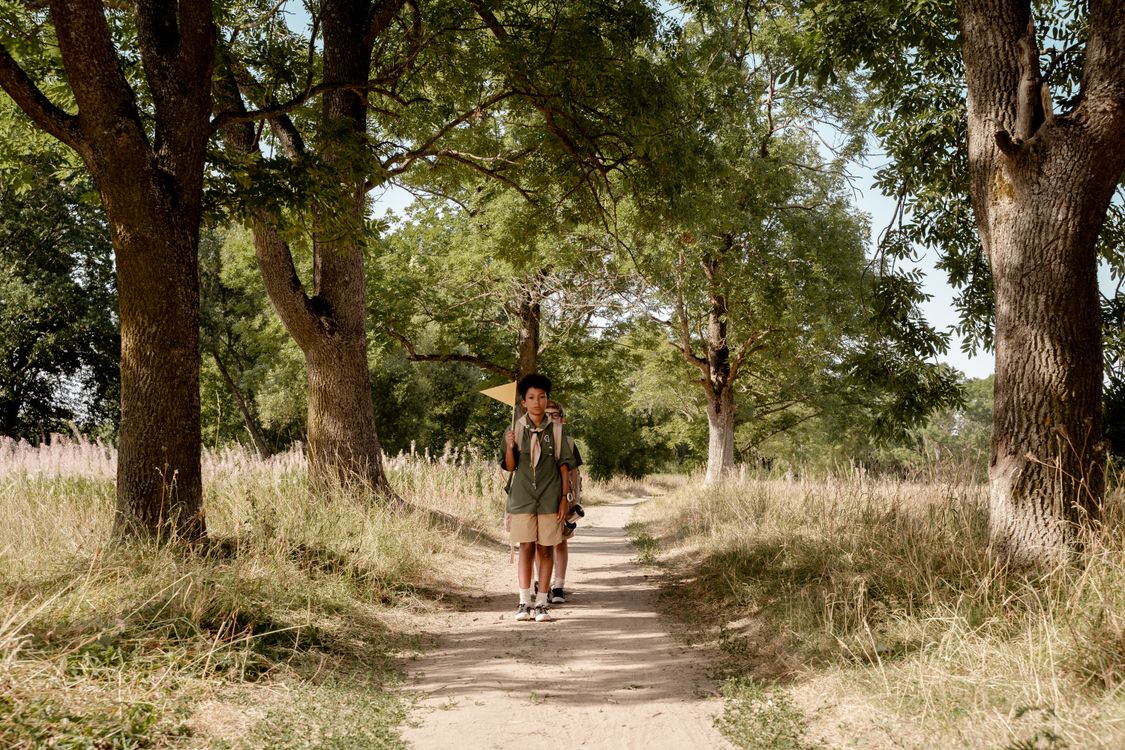 Scouts Walking Rural Path · Free Stock Photo