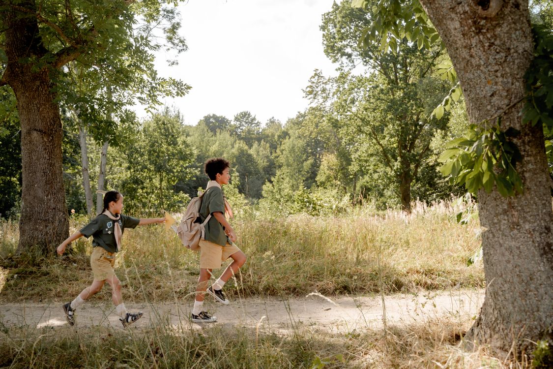 Scouts Marching Rural Path · Free Stock Photo