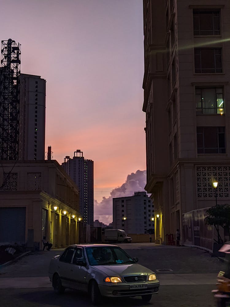 Car Parked In Dimly Lit Backstreet