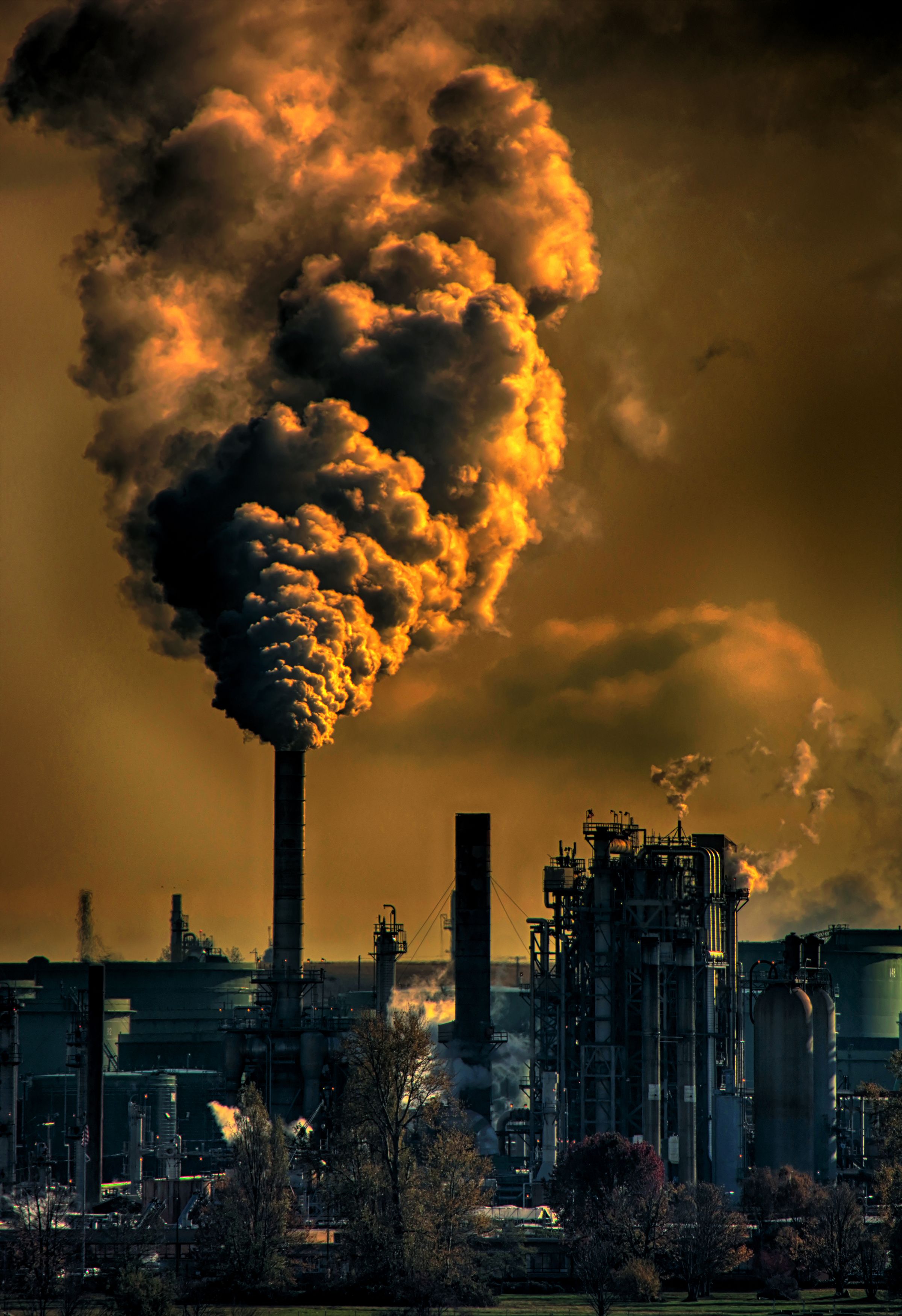 Steam from cooling towers