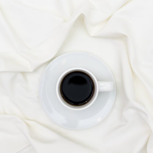 Close-Up Shot of a Cup of Coffee on a Saucer
