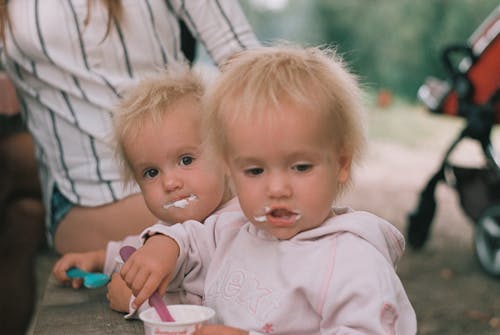 兄弟姐妹, 冰淇淋, 吃 的 免費圖庫相片
