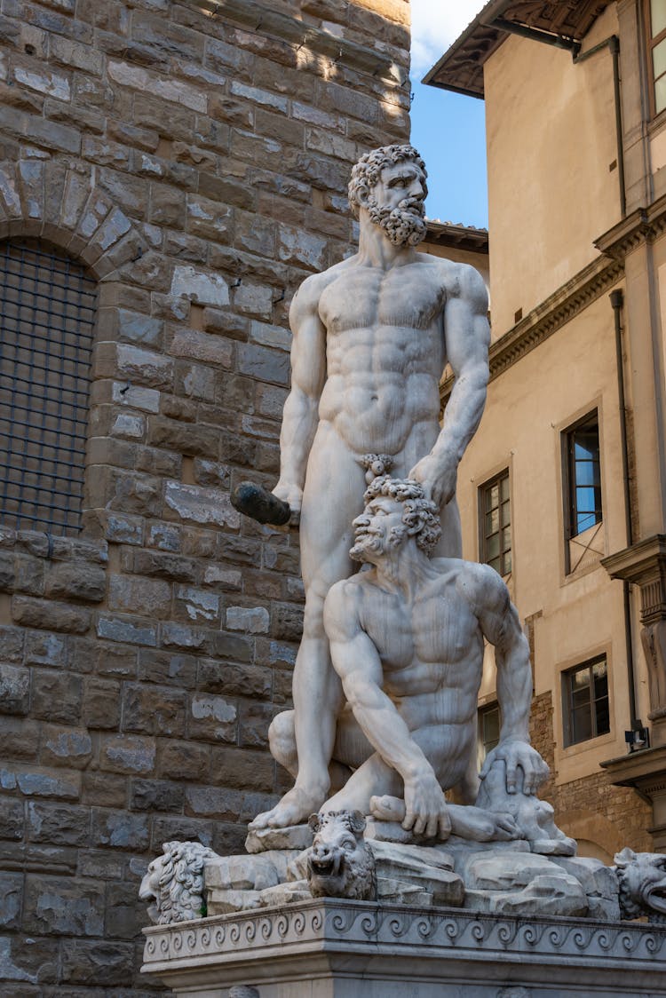 
The Sculpture Of Hercules And Cacus By Bartolommeo Bandinelli