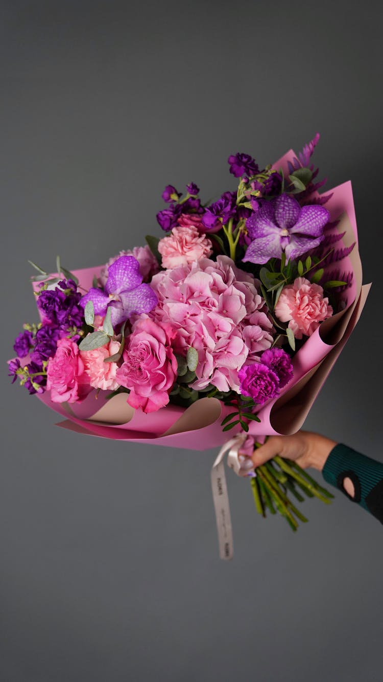 Bouquet Of Pink And Purple Flowers
