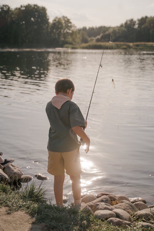 Fotos de stock gratuitas de boy scout, caña de pescar, chaval