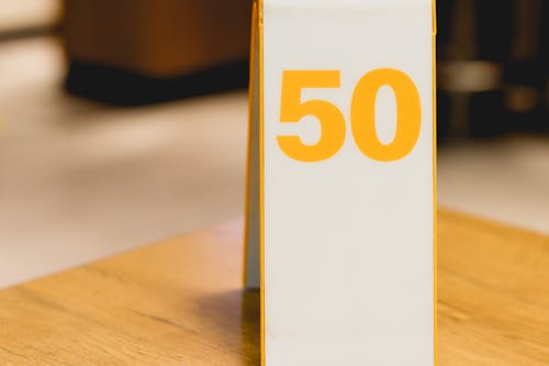 
A Close-Up Shot of a Table Number