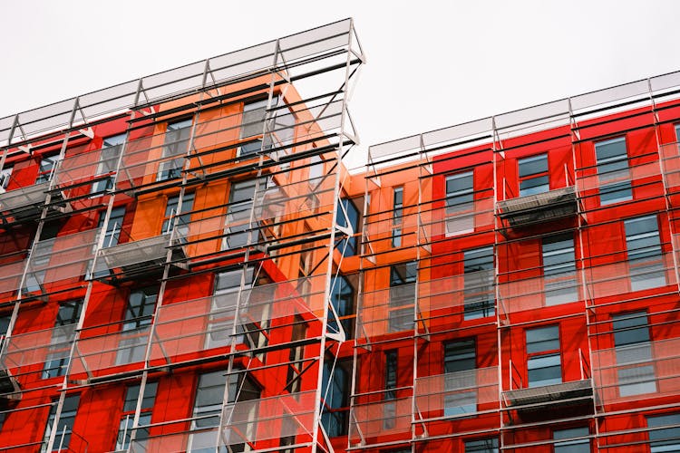 Orange Building With Glass Windows 