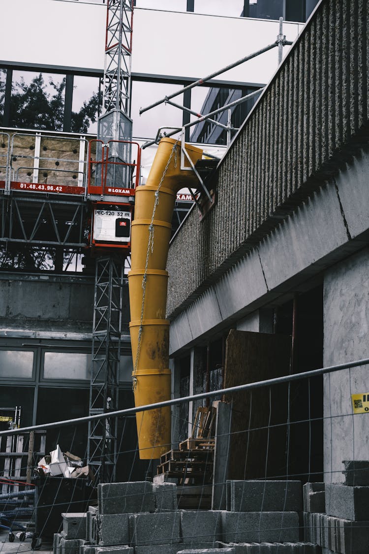 Steel Fuel Pipe By A Scaffolding