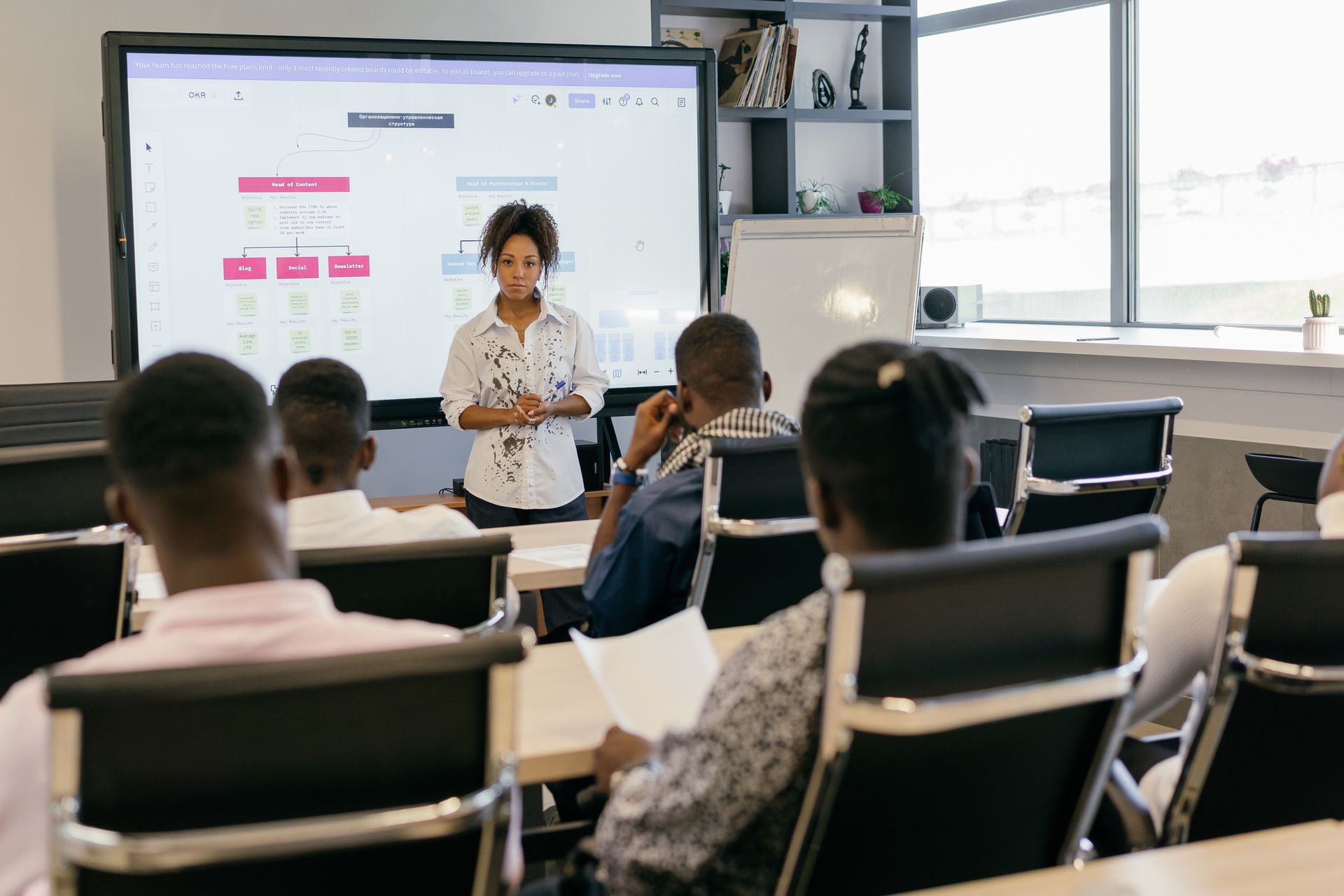 Professionals engaged in an interactive workplace training session