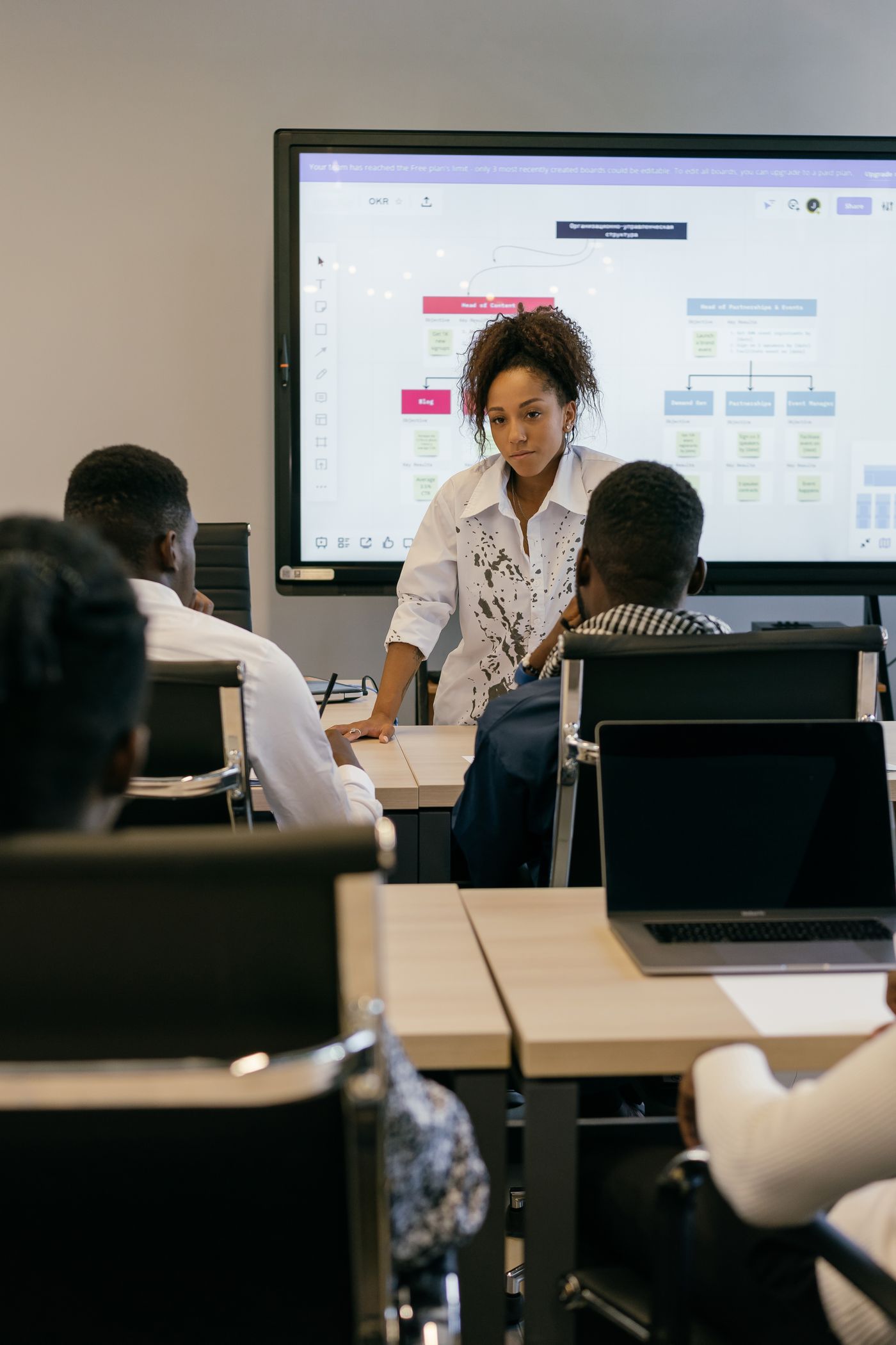 Professional woman conducting a business seminar