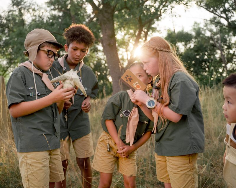 Group of children at an outdoor summer camp