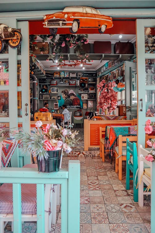 Coffee Shop with Vintage Interior Design