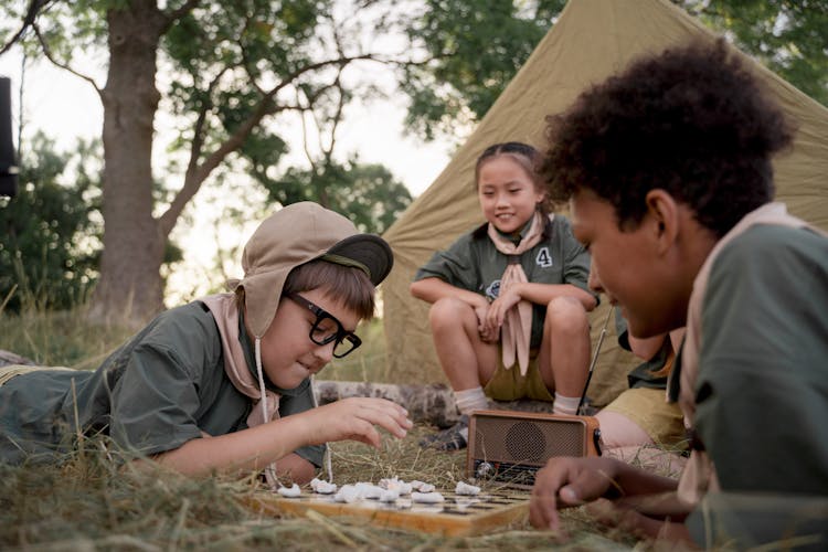 Multiracial Kids Enjoying Board Game