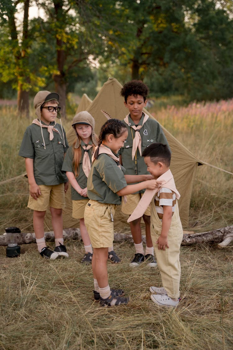 Children Camping Together 