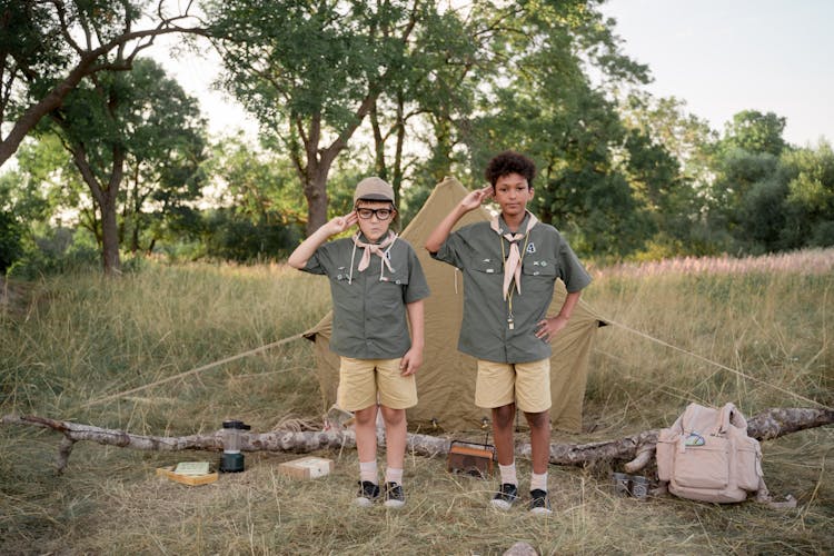 Boy Scouts Doing Scout Salute